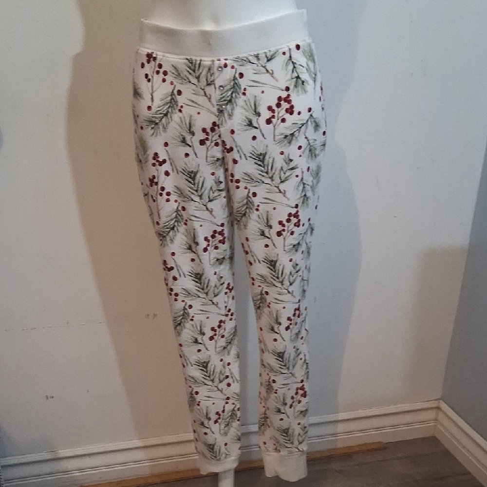 Stars Above White Joggers with Red and Green Accents